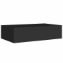 Estante con cajón de pared MDF negro 40x23,5x10 cm en Estanterías | Comprar online en Foru.es