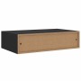 Estante con cajón de pared MDF negro 40x23,5x10 cm en Estanterías | Comprar online en Foru.es