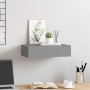 Estante con cajón de pared MDF gris 40x23,5x10 cm en Estanterías | Comprar online en Foru.es