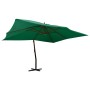Sombrilla voladiza poste de madera verde 400x300 cm de vidaXL, Sombrillas - Ref: Foro24-318428, Precio: 153,67 €, Descuento: %