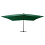 Sombrilla voladiza poste de madera verde 400x300 cm de vidaXL, Sombrillas - Ref: Foro24-318428, Precio: 153,67 €, Descuento: %