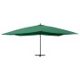 Sombrilla voladiza poste de madera verde 400x300 cm de vidaXL, Sombrillas - Ref: Foro24-318428, Precio: 153,67 €, Descuento: %