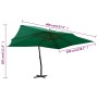 Sombrilla voladiza poste de madera verde 400x300 cm de vidaXL, Sombrillas - Ref: Foro24-318428, Precio: 153,67 €, Descuento: %
