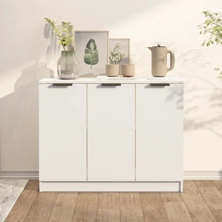 Aparador de madera contrachapada blanco 90,5x30x70 cm de vidaXL, Aparadores - Ref: Foro24-811187, Precio: 97,50 €, Descuento: %