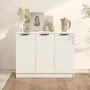 Aparador de madera contrachapada blanco 90,5x30x70 cm de vidaXL, Aparadores - Ref: Foro24-811187, Precio: 97,50 €, Descuento: %