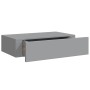 Estantes de pared con cajón 2 uds MDF gris 40x23,5x10 cm en Estanterías | Comprar online en Foru.es