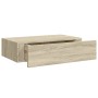 Estante con cajón de pared MDF roble 40x23,5x10 cm en Estanterías | Comprar online en Foru.es