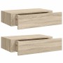 Estantes de pared con cajón 2 uds MDF roble 40x23,5x10 cm en Estanterías | Comprar online en Foru.es