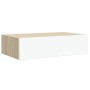 Estante de pared con cajón de MDF (roble y blanco, 40 x 23,5 x 10 cm) en Estanterías | Comprar online en Foru.es