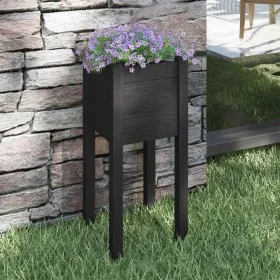 Jardinera de madera maciza de pino negro 31x31x70 cm de vidaXL, Maceteros y jardineras - Ref: Foro24-810787, Precio: 24,61 €,...