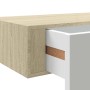 Estante de pared con cajón de MDF (roble y blanco, 40 x 23,5 x 10 cm) en Estanterías | Comprar online en Foru.es