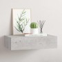 Estante de pared con cajón MDF gris hormigón 40x23,5x10 cm en Estanterías | Comprar online en Foru.es