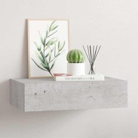 Estante de pared con cajón MDF gris hormigón 40x23,5x10 cm en Estanterías | Comprar online en Foru.es