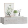 Estante de pared con cajón MDF gris hormigón 40x23,5x10 cm en Estanterías | Comprar online en Foru.es