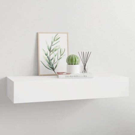 Estante con cajón de pared MDF blanco 60x23,5x10 cm en Estanterías | Comprar online en Foru.es