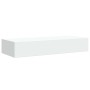 Estante con cajón de pared MDF blanco 60x23,5x10 cm en Estanterías | Comprar online en Foru.es