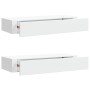 Estantes de pared con cajón 2 uds MDF blanco 60x23,5x10 cm en Estanterías | Comprar online en Foru.es