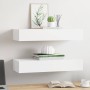 Estantes de pared con cajón 2 uds MDF blanco 60x23,5x10 cm en Estanterías | Comprar online en Foru.es
