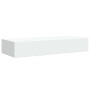 Estantes de pared con cajón 2 uds MDF blanco 60x23,5x10 cm en Estanterías | Comprar online en Foru.es