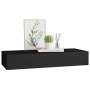 Estante con cajón de pared MDF negro 60x23,5x10 cm en Estanterías | Comprar online en Foru.es