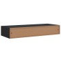 Estante con cajón de pared MDF negro 60x23,5x10 cm en Estanterías | Comprar online en Foru.es