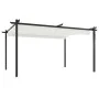 Cenador de jardín con techo retráctil color crema 4x3 m de vidaXL, Carpas y cenadores - Ref: Foro24-318537, Precio: 509,58 €,...