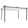 Cenador de jardín con techo retráctil color crema 4x3 m de vidaXL, Carpas y cenadores - Ref: Foro24-318537, Precio: 480,77 €,...
