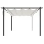 Cenador de jardín con techo retráctil color crema 4x3 m de vidaXL, Carpas y cenadores - Ref: Foro24-318537, Precio: 509,58 €,...