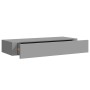 Estante con cajón de pared MDF gris 60x23,5x10 cm en Estanterías | Comprar online en Foru.es