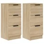 Aparadores 2 uds madera contrachapada roble Sonoma 30x30x70 cm de vidaXL, Aparadores - Ref: Foro24-811158, Precio: 92,41 €, D...