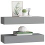 Estantes de pared con cajón 2 uds MDF gris 60x23,5x10 cm en Estanterías | Comprar online en Foru.es