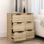 Aparadores 2 uds madera contrachapada roble Sonoma 30x30x70 cm de vidaXL, Aparadores - Ref: Foro24-811158, Precio: 93,81 €, D...