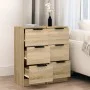 Aparadores 2 uds madera contrachapada roble Sonoma 30x30x70 cm de vidaXL, Aparadores - Ref: Foro24-811158, Precio: 92,41 €, D...