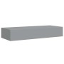 Estantes de pared con cajón 2 uds MDF gris 60x23,5x10 cm en Estanterías | Comprar online en Foru.es
