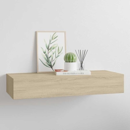 Estante con cajón de pared MDF roble 60x23,5x10 cm en Estanterías | Comprar online en Foru.es