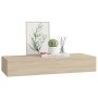 Estante con cajón de pared MDF roble 60x23,5x10 cm en Estanterías | Comprar online en Foru.es