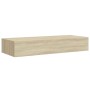 Estante con cajón de pared MDF roble 60x23,5x10 cm en Estanterías | Comprar online en Foru.es