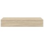 Estante con cajón de pared MDF roble 60x23,5x10 cm en Estanterías | Comprar online en Foru.es