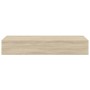 Estantes de pared con cajón 2 uds MDF roble 60x23,5x10 cm en Estanterías | Comprar online en Foru.es