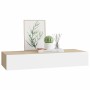 Estante de pared con cajón de MDF (roble y blanco, 60 x 23,5 x 10 cm) en Estanterías | Comprar online en Foru.es