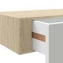 Estante de pared con cajón de MDF (roble y blanco, 60 x 23,5 x 10 cm) en Estanterías | Comprar online en Foru.es