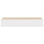 Estantes de pared (2 unidades, roble y blanco, 60 x 23,5 x 10 cm, MDF) en Estanterías | Comprar online en Foru.es