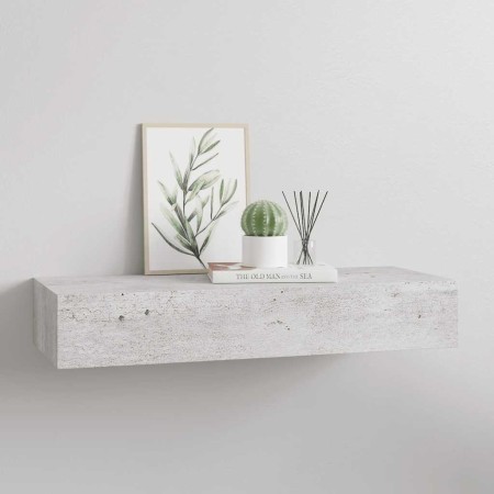 Estante de pared con cajón MDF gris hormigón 60x23,5x10 cm en Estanterías | Comprar online en Foru.es