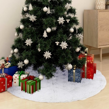 Falda de árbol de Navidad de lujo blanca de 150 cm de piel sintética en Decoración Festiva y Estacional | Comprar online en Foru