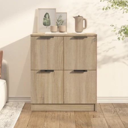 Aparador de madera contrachapada color roble Sonoma 60x30x70 cm de vidaXL, Aparadores - Ref: Foro24-811100, Precio: 68,44 €, ...