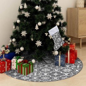 Falda del árbol de Navidad de lujo con calcetín tela gris 122cm en Decoración Festiva y Estacional | Comprar online en Foru.es