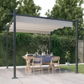 Cenador de jardín con techo retráctil color crema 3x3 m de vidaXL, Carpas y cenadores - Ref: Foro24-318534, Precio: 519,03 €,...
