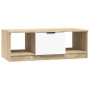 Mesa de centro madera contrachapada blanco y roble 102x50x36 cm de vidaXL, Mesas de centro - Ref: Foro24-811354, Precio: 73,4...