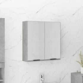Armario de baño con espejo color gris hormigón 64x20x67 cm de vidaXL, Tocadores de baño - Ref: Foro24-811317, Precio: 88,60 €...