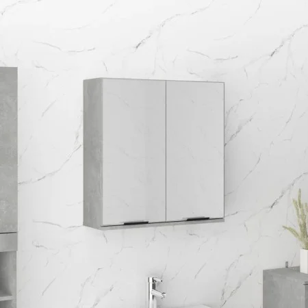 Armario de baño con espejo color gris hormigón 64x20x67 cm de vidaXL, Tocadores de baño - Ref: Foro24-811317, Precio: 88,60 €...